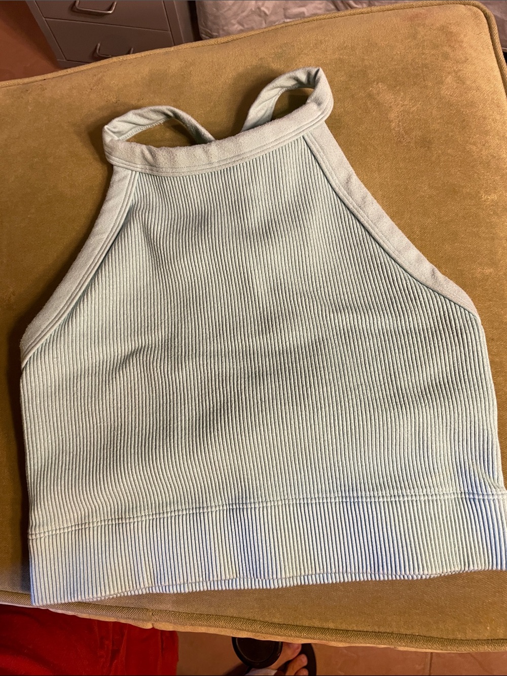 Ribbed Halter Crop Top in Light Mint